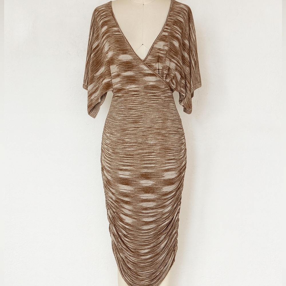 Elegant Brown Knit Dress